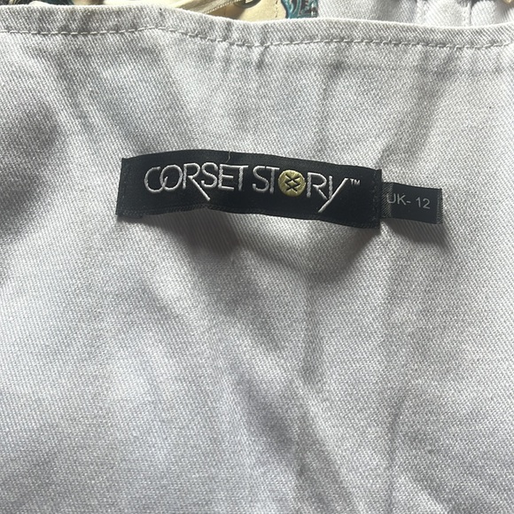 Corset story blue and ivory medallion - Picture 3 of 4